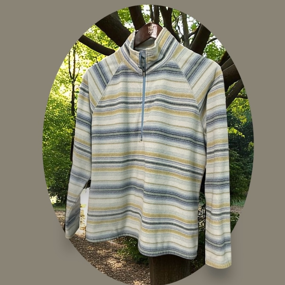 Eddie Bauer Fleece 3/4 Zip. Stripes.
Size: XL